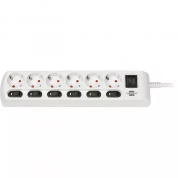 Brennenstuhl 1153110126 Extension Cable 2 m 6 AC-Outputs Indoor White (1153110126)