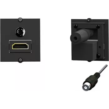 Socket-outlet HDMI + 3.5mm Bachmann 917.189, 1-module, black