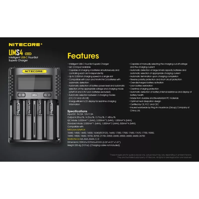 Charger Nitecore UMS4