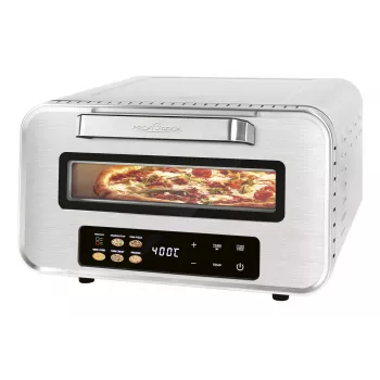 Pizza maker ProfiCook PC-PO 1323 — countertop pizza oven, 1 pizza, 2100 W, stainless steel, digital timer
