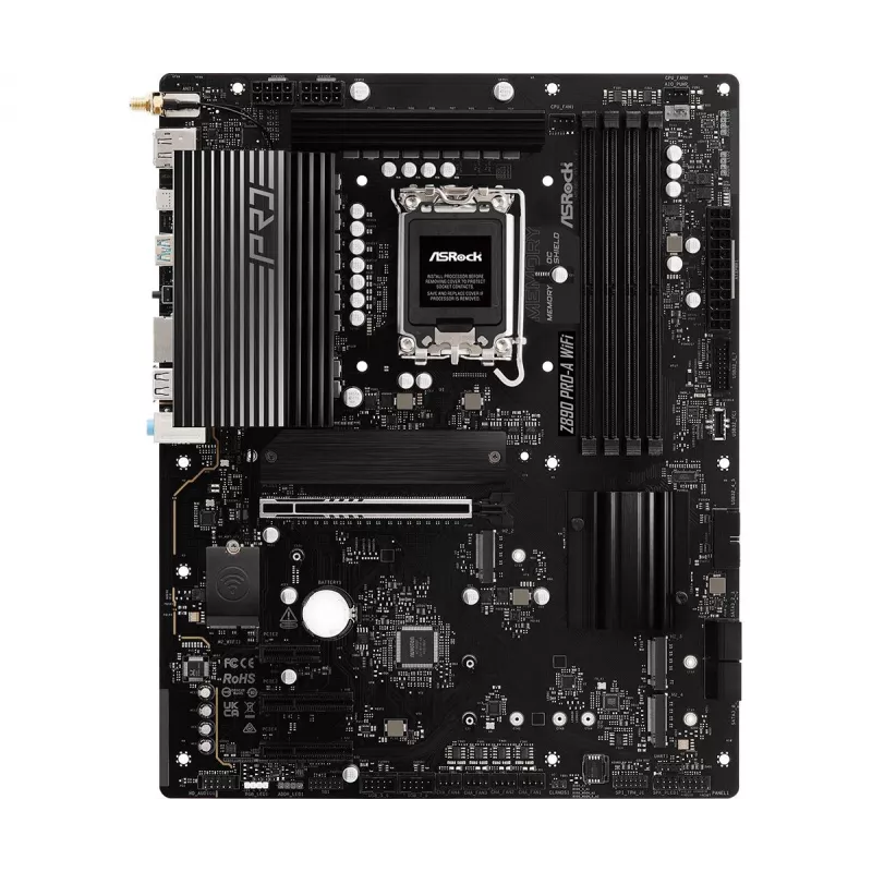 Motherboard ASRock Z890 Pro-A WiFi — Intel Z890, LGA 1851, ATX, DDR5, 4x DIMM, 256GB, Wi‑Fi 6E, 2.5Gb LAN