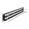 DeLOCK 67057 19-inch D-Type patch panel with strain relief, 32-port, black