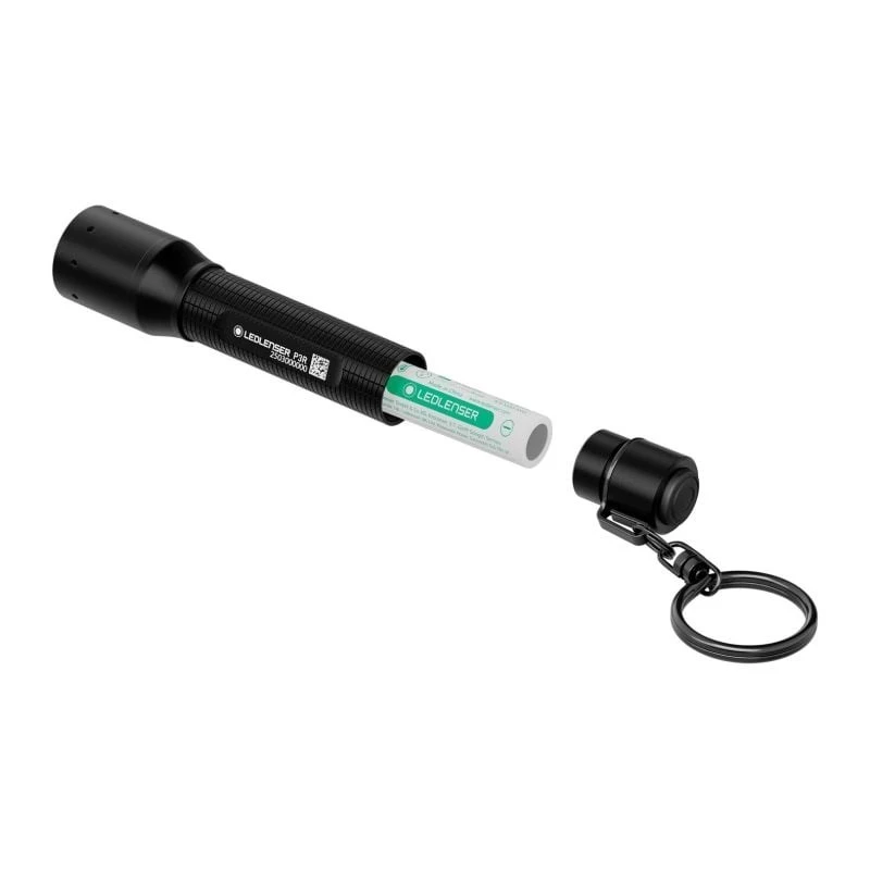 Flashlight Ledlenser P3R Black — rechargeable compact LED keyring light