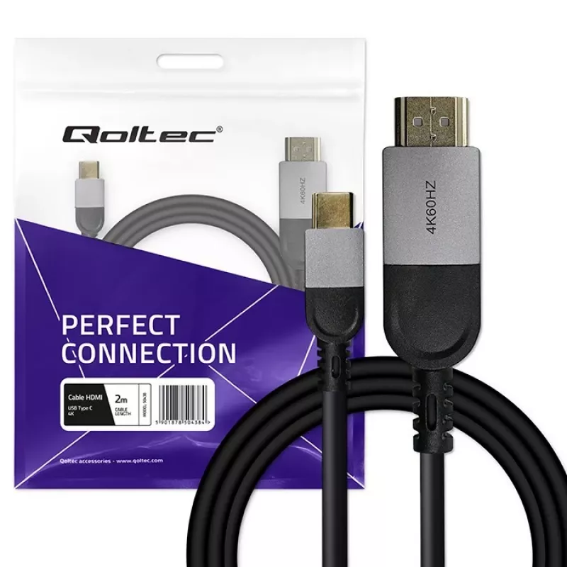 USB-C to HDMI cable QOLTEC 50438 — 2 m, 4K 60Hz