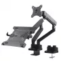 Monitor and Laptop Dual Desk Mount MACLEAN MC-813 for 17–32 inch screens, VESA 75x75/100x100