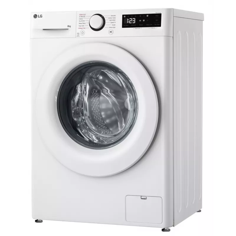 LG | Washing machine | F2WR508SWW | Energy efficiency class A-10% | Front loading | Washing capacity 8 kg | 1200 RPM | Depth 47.5 cm | Width 60 cm | Display | LED | Steam function 