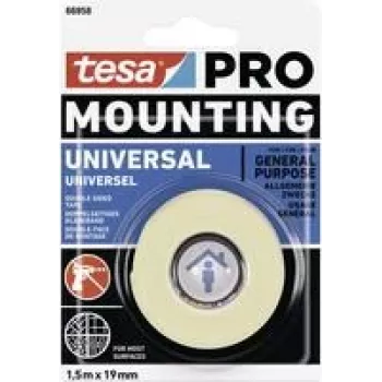 tesa Mounting PRO Universal 66958-00000-00 mounting tape White (L x B) 1.5 m x 9 mm 1 pc(s) (66958-00000-00)