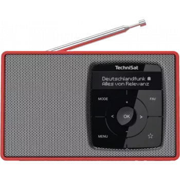 DAB+ digital radio TECHNISAT Digitradio 2 red/silver — portable DAB+/FM receiver, built-in speaker