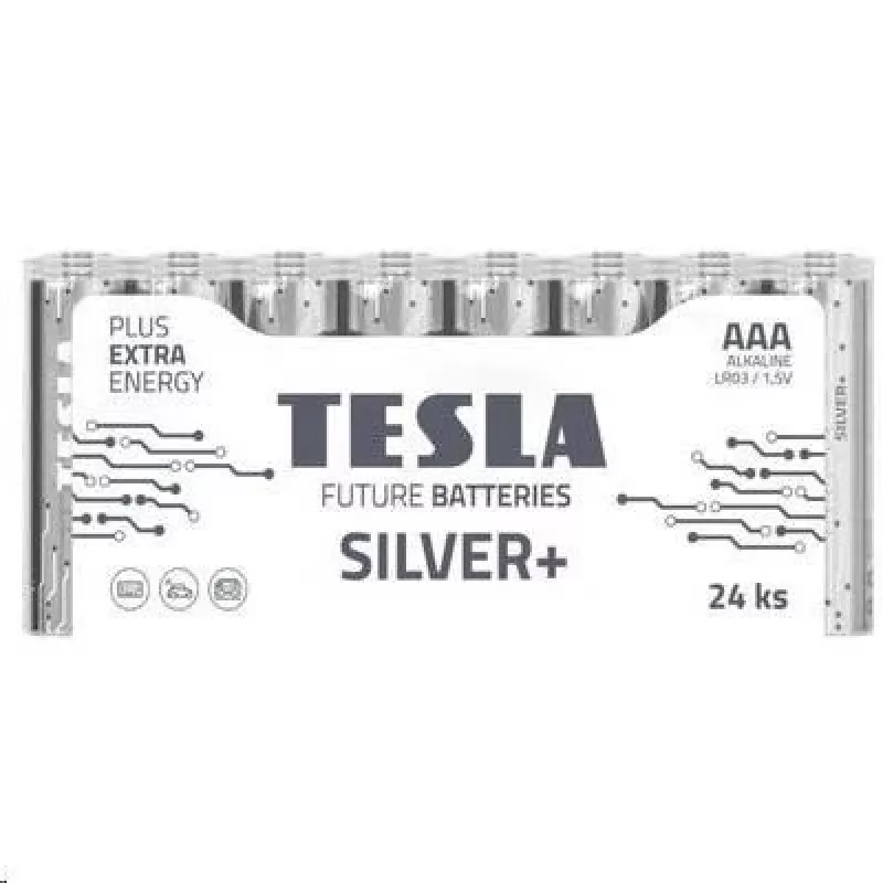 Batteries Tesla AAA Silver+ Alkaline LR03 1150 mAh (24 pcs) (13032410)