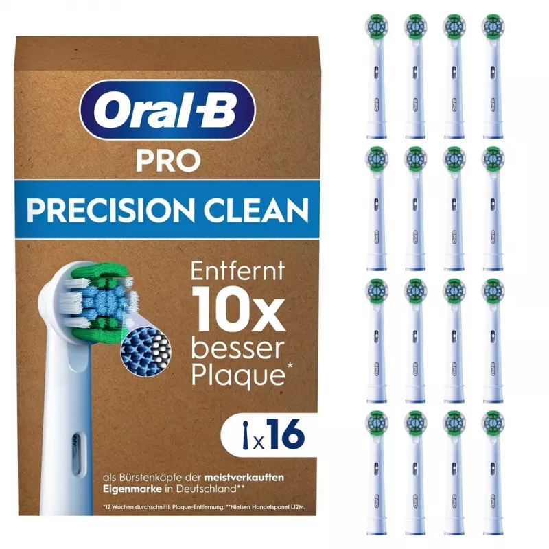 Oral B Precision Clean Toothbrush Heads 16 Pack White