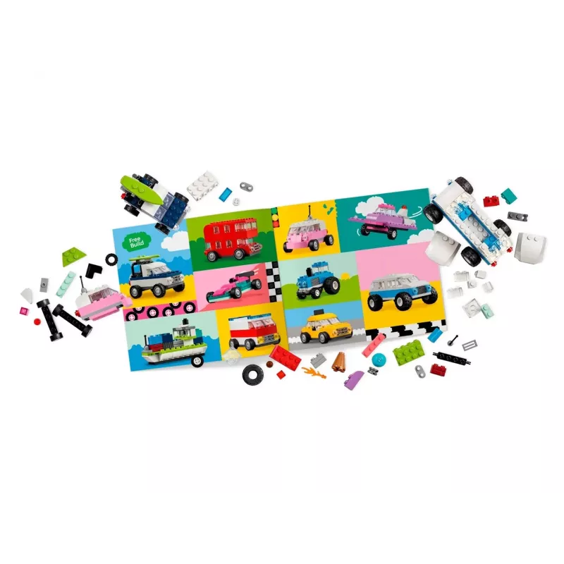 LEGO Classic Creative Vehicles Colourful Model Cars Kit Featuring a Police Car Toy & 11023 Classic Green Baseplate Square 32x32 Stud Building Grass