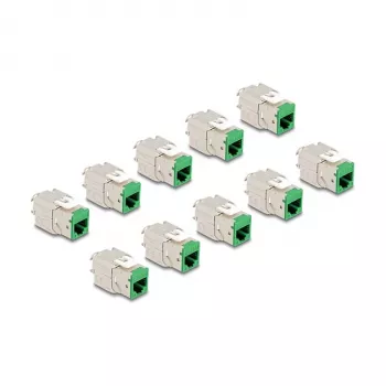 DeLOCK 88116 keystone module Flat Green RJ-45 10 pcs