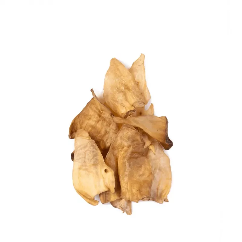 Dog treats UNISZKI Calf ear — single-ingredient veal chews, 10 pieces, dental support, gluten- and sugar-free