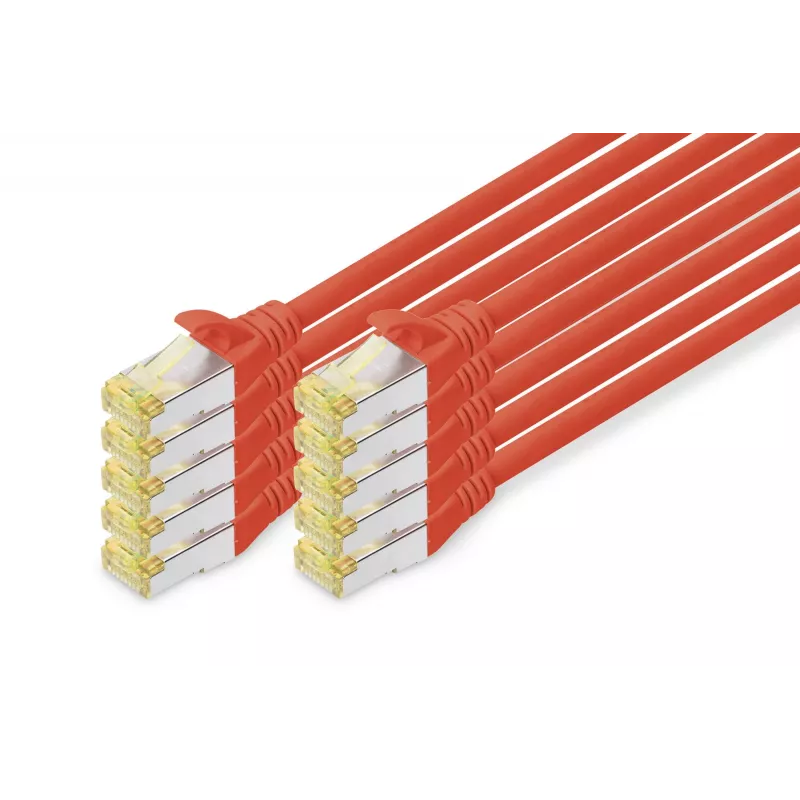 Network Cable Digitus CAT 6A S/FTP RJ-45 1m Red