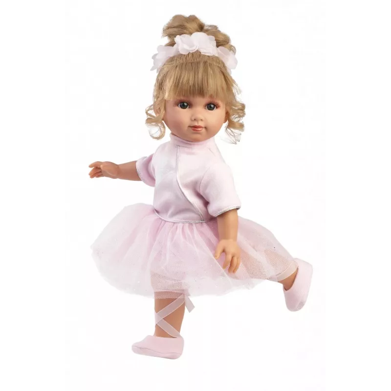 Baby doll Llorens Elena Ballerina height 35 mm fabric and vinyl beige pink white recommended 3+