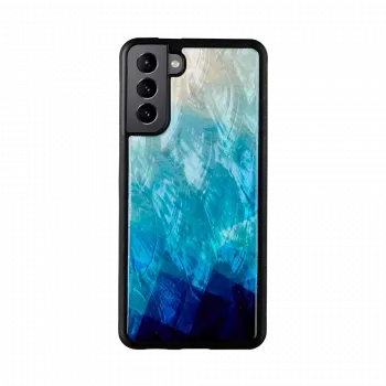 Phone case iKins for Samsung Galaxy S21+ — protective back cover, blue lake black