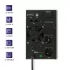 Qoltec 53042 uninterruptible power supply (UPS) Double-conversion (Online) 1 kVA 800 W 2 AC outlet(s)