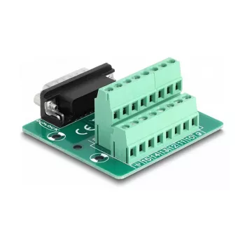 DeLOCK D-Sub 15 pin male to Terminal Block for DIN rail 58mm x 61mm x 30mm