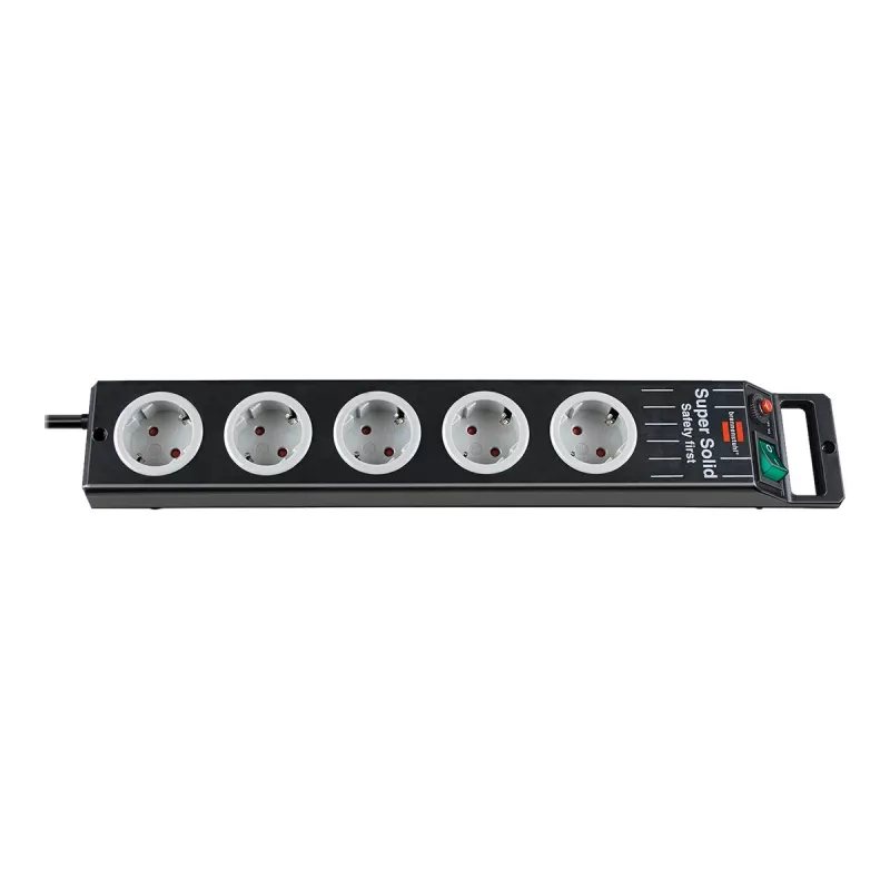 Power Extension Brennenstuhl 1153380115 2.5m 5 AC Outlets Black Grey