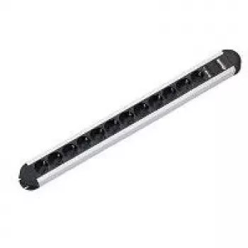 Power Extension Bachmann PRIMO 1.75m 12 AC Outlets Black Silver
