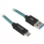 USB 3.2 Gen 2 Cable, USB-A Plug > USB-C Plug (black/Light Blue, 1 Meter, Sleeved)