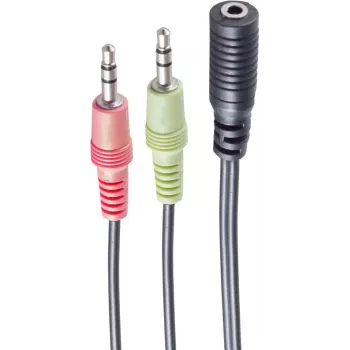 Audio Cable ShiverPeaks BS14-05040 0.15m 2x3.5mm Male to Female Black