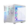 PC case MODECOM Volcano Panorama Midi Tower white — micro ATX, tempered glass, ARGB, USB-C, supports GPU 400 mm