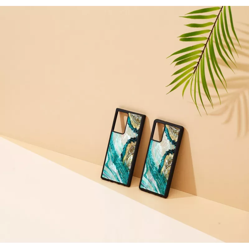 Protective phone case iKins for Samsung Galaxy Note 20 Ultra — aqua agate design