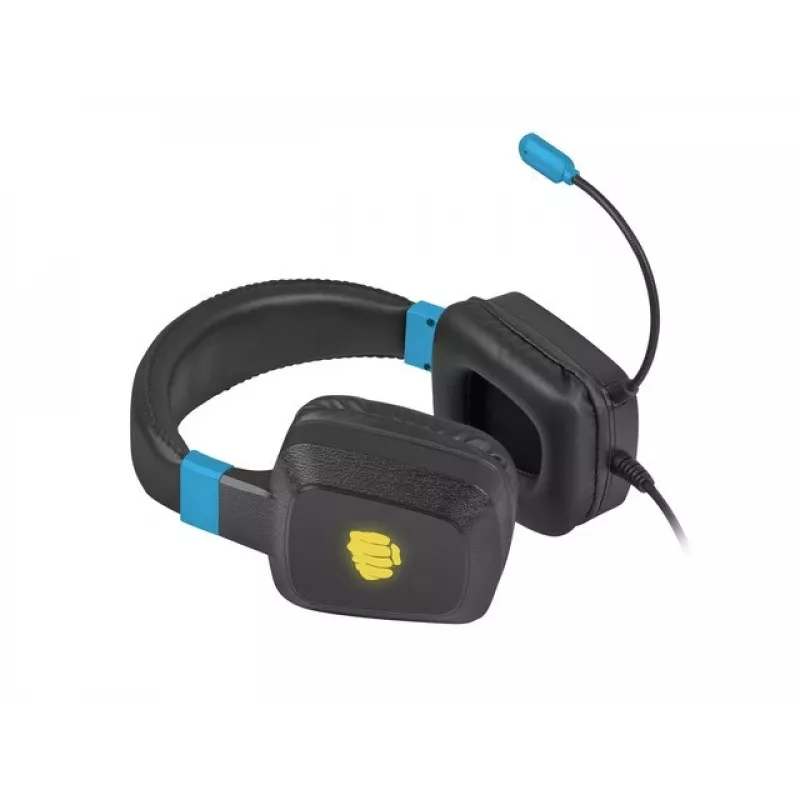 Wired gaming headset Fury NFU-1584 with boom microphone, circumaural, 98 dB, 15–25000 Hz, 2 m cable, USB and 3.5 mm, blue