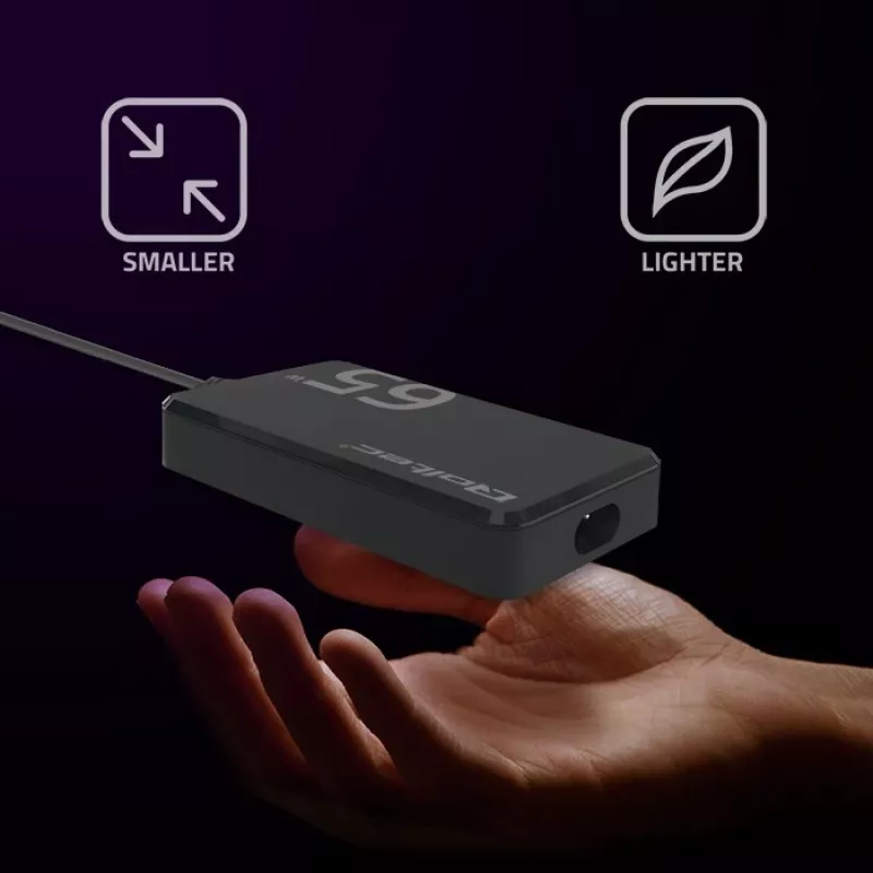 QOLTEC Charger 65W GaN Super Fast SLIM PD 5-20V 3.25A USB-C