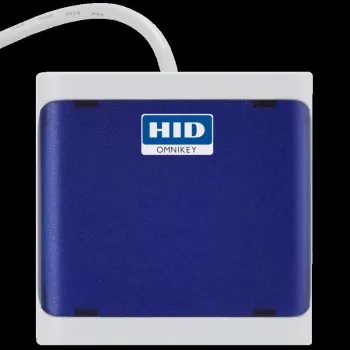 HID OMNIKEY 5022 CL (Dark Blue) - Short 13cm Lead- USB A Standard Plug- Contactless only (13.56 MHZ) reader- CCID compliant- Optional Card Retainer and Mounting Accessories- MOQ 10