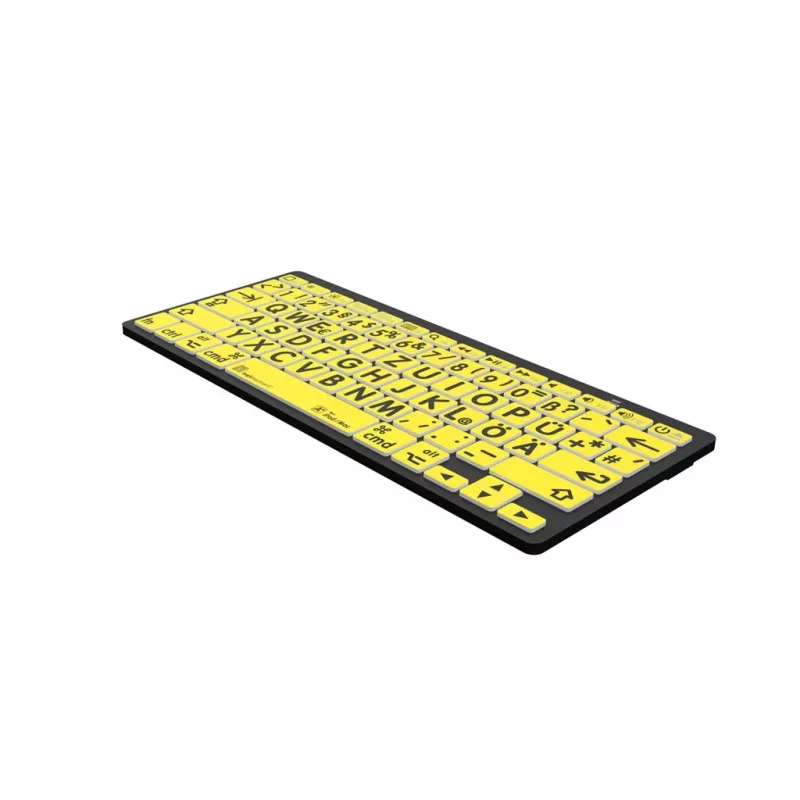 Logickeyboard LKB-LPBY-BTON-DE Keyboard Bluetooth QWERTZ German Black - Yellow (LKB-LPBY-BTON-DE)