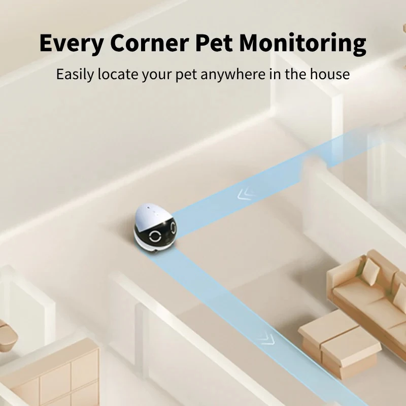 Robot Pet Monitor Enabot Rola Mini — Wi‑Fi, 5000 mAh battery, 3 MP, 137° FOV, White/Black
