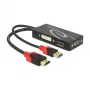 Video Cable Adapter DeLOCK 62959 HDMI USB DVI-I VGA 0.135m