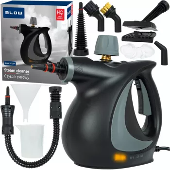 Portable steam cleaner BLOW PURE STEAM — 1050 W, 0.35 L tank, 3.2 bar, max 130°C, includes floor and window nozzles