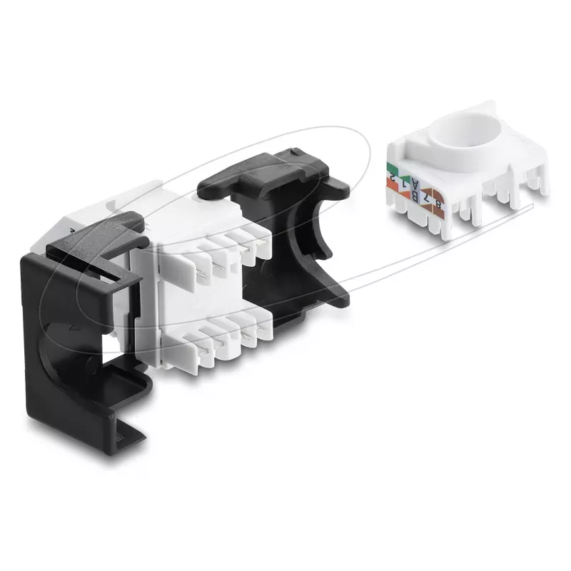 DELOCK Keystone module RJ45 jack to LSA Cat.6 45° angled unshielded black