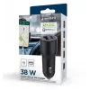 Car mobile device charger Gembird TA-UC-AC2PDQC38-CAR-01, USB-C, 38W, 12–24V, black