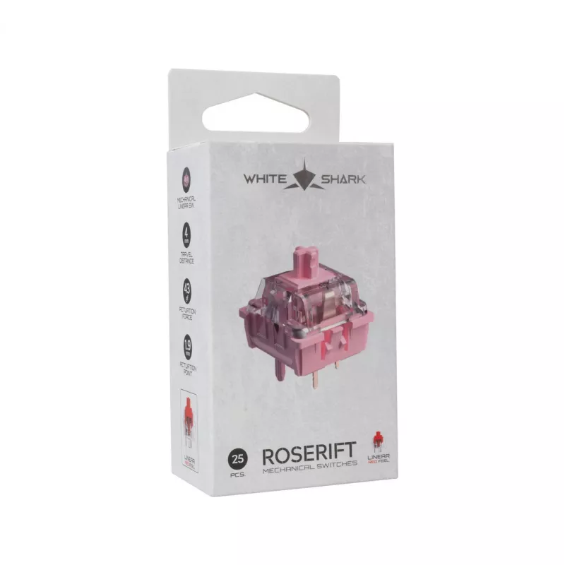 White Shark Roserift mechanical keyboard switches, 25 pcs