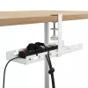 Under-desk cable organizer MACLEAN MC-105 W — steel, white, max load 5 kg, fits desk thickness 0.5–50 mm