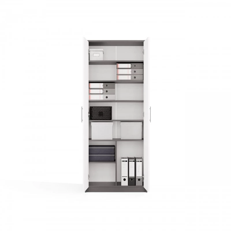OLIV 2D CLOSED SHELVING UNIT, ANTHRACITE/WHITE SET