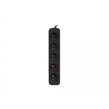 Power Extension Lanberg PS0-05E-0150-BK 1.5m 5 AC Outlets Indoor Black