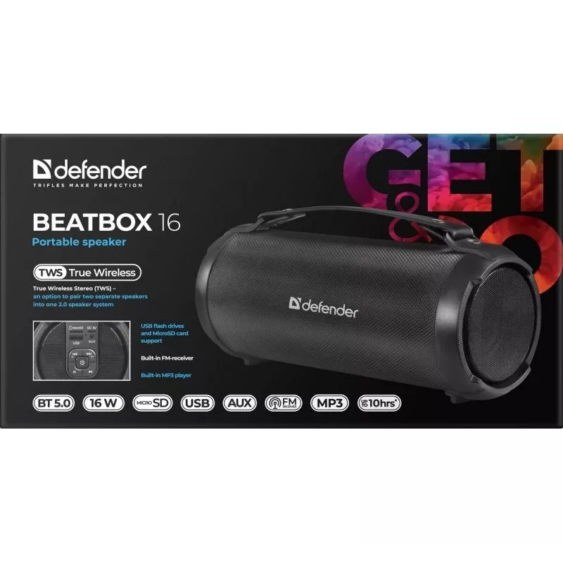 Bluetooth Speaker BEATB OX 16W, 65216, DEFENDER