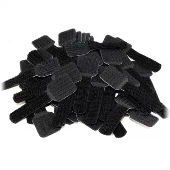 LABEL THE CABLE PRO Wall Velcro Cable Holder Set of 50 - black
