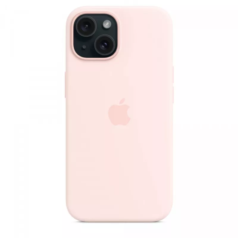 Silicone case with MagSafe for iPhone 15 - light pink