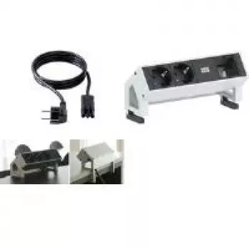 Power Extension Bachmann 2x Schuko 1x Custom Module RAL9010