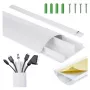 Aluminum masking strip MACLEAN MC-814 W white – cable organizer trim, rigid aluminum profile for concealing cables
