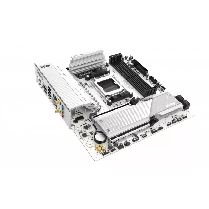 Motherboard Sapphire PURE B850M WIFI Micro ATX — AMD B850, Socket AM5, DDR5 up to 8000 MHz, 4 DIMM, Wi‑Fi 6, 2.5Gb LAN, 2× M.2, PCIe 5.0 x16