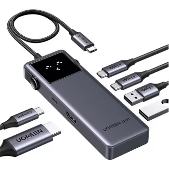 Ugreen Uno - Hub - 6-in-1 USB C - 1 x HDMI + 2 x USB-C 3.2 Gen 2 + 2 x USB-A 3.2 Gen 2 + 1 x USB-C (Spannungsversorgung) (35998)