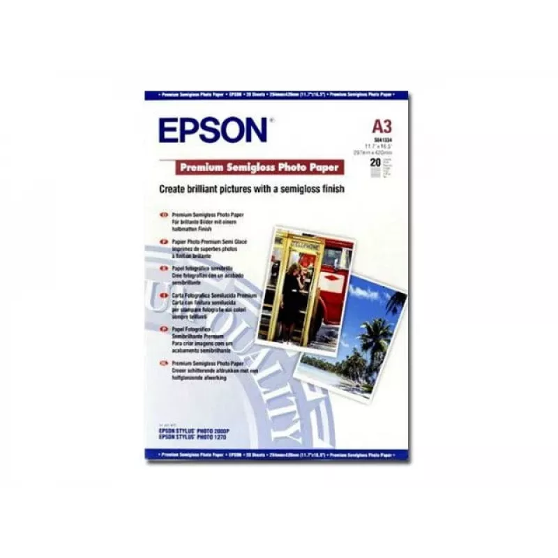 Epson Premium Semigloss Photo Paper, DIN A3, 251g/m², 20 Sheets