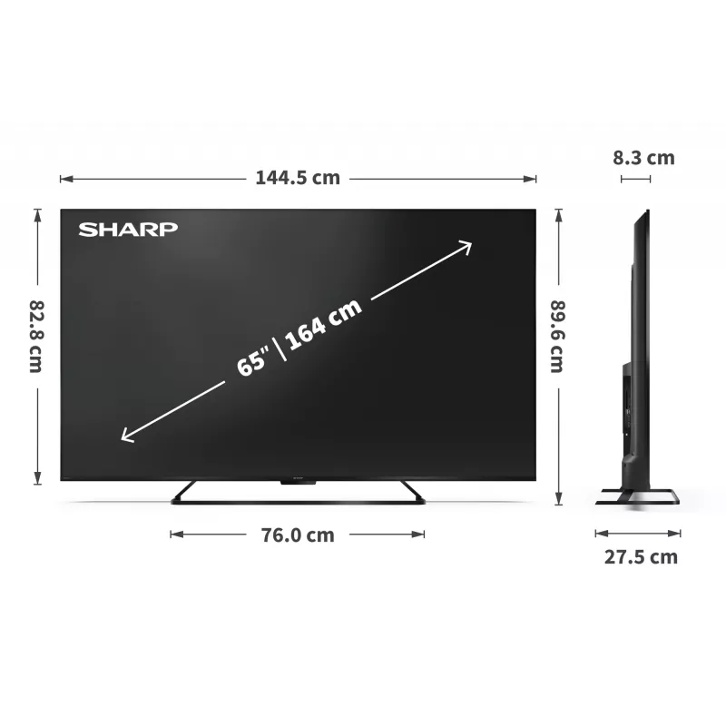Sharp 65HR7265E 65-Inch 4K UHD Google TV Smart LED TV (Black)